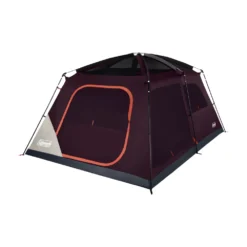 Coleman Skylodge™ 10-Person Camping Tent, Blackberry 16 Coleman Skylodge™ 10-Person Camping Tent, Blackberry -Coleman Sales 10P CbnCnvntnlIntrnlScrnRm BB 1 FrontAngleRight FlyOff WindowsUp