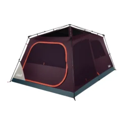 Coleman Skylodge™ 10-Person Instant Camping Tent, Blackberry -Coleman Sales 10P CbnInstntIntrnlScrnRm BB 1 FrontAngleRight FlyOff WindowsUp
