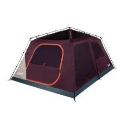 Coleman Skylodge™ 12-Person Instant Camping Tent, Blackberry 18 Coleman Skylodge™ 12-Person Instant Camping Tent, Blackberry -Coleman Sales 12P CbnInstntIntrnlScrnRm BB 1 FrontAngleRight FlyOff WindowsUp