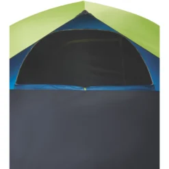 Coleman 4-Person Dark Room Sundome Tent -Coleman Sales 2000032253 coleman dark room tent 4p interior side window unzipped green turquoise detail 1