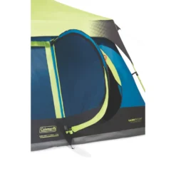 Coleman 10-Person Dark Room Instant Cabin Tent With Rainfly -Coleman Sales 2000032730 coleman dark room tent 10p hinge door green turquoise detail 1