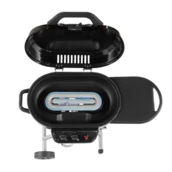 Coleman RoadTrip® 225 Portable Stand-Up Propane Grill -Coleman Sales 2000033048 225 Stand Up Coleman Black Detail Grill Open Burner System Flames20copy