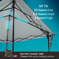 Coleman OneSource™ 10 X 10 Canopy Shelter With LED Lighting & Rechargeable Battery -Coleman Sales 2000035460 OneSource ATF 4 1