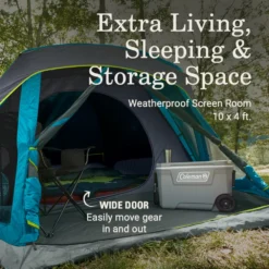 Coleman Skydome™ 6-Person Screen Room Camping Tent With Dark Room™ Technology -Coleman Sales 2155647 ATF4