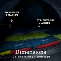 Coleman Skydome™ 6-Person Screen Room Camping Tent With Dark Room™ Technology -Coleman Sales 2155647 ATF6
