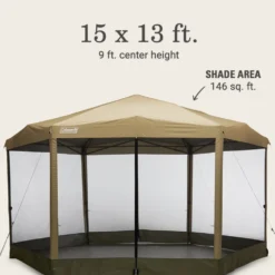Coleman Back Home™ 15 X 13 Screen Canopy Tent -Coleman Sales 2156412 ShelterBackhome15x13 LightOak ATF7