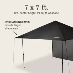 Coleman OASIS™ Lite 7 X 7 Canopy With Sun Wall -Coleman Sales 2156416 OasisLite7x7CanopySunWallBlack ATF5
