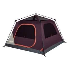 Coleman Skylodge™ 4-Person Instant Camping Tent, Blackberry -Coleman Sales 4P CbnInstnt Blckbrry 2 FrontAngleRight FlyOff