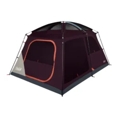 Coleman Skylodge™ 8-Person Camping Tent, Blackberry 16 Coleman Skylodge™ 8-Person Camping Tent, Blackberry -Coleman Sales 8P CbnCnvntnlIntrnlScrnRm Blckbrry 1 FrontAngleRight FlyOff WindowsUp