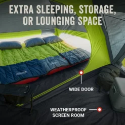 Coleman Skydome™ 8-Person Camping Tent With Screen Room, Rock Grey 12 Coleman Skydome™ 8-Person Camping Tent With Screen Room, Rock Grey -Coleman Sales Coleman 2000037524 Skydome ScreenRoom 8P ATF3