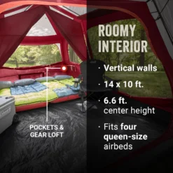 Coleman Skylodge™ 10-Person Instant Camping Tent, Blackberry -Coleman Sales Coleman 2000037543 Skylodge Instant 10P Blackberry ATF5