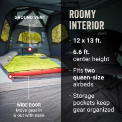 Coleman Skylodge™ 10-Person Instant Camping Tent With Screen Room, Blue Nights -Coleman Sales Coleman 2000037545 Skylodge Instant ScreenRoom 10P ATF5