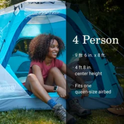Coleman® Camp Burst™ 4-Person Camping Tent -Coleman Sales Coleman CampBurstTents 4P ScubaBlue ATF6