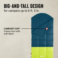 Coleman Kompact™ 40°F Big & Tall Contour Sleeping Bag 11 Coleman Kompact™ 40°F Big & Tall Contour Sleeping Bag -Coleman Sales Coleman SleepingBagContour40D Space ATF4