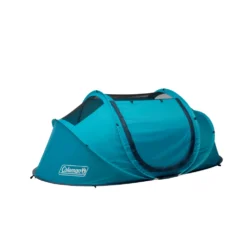 Coleman 2-Person Camp Burst™ Pop-Up Tent -Coleman Sales PopUpTent 2P ScubaBlue Hero 3 4 Fly Off 0004 v2
