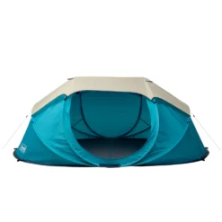 Coleman 4-Person Camp Burst™ Pop-Up Tent -Coleman Sales PopUpTent 4P ScubaBlue StraightOn Fly On 0003 v2